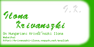 ilona krivanszki business card